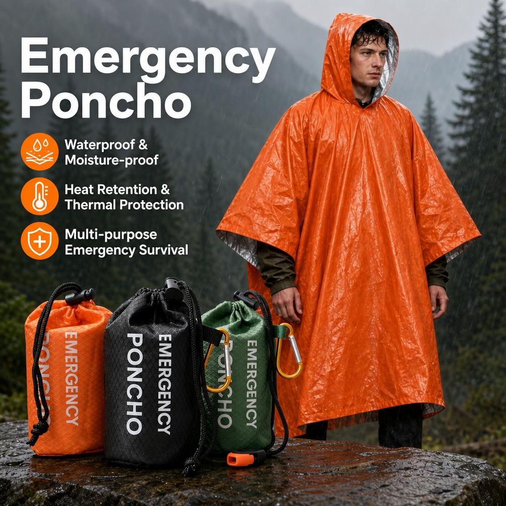 طقم معطف واقٍ من المطر للطوارئ - مراجعة Camping Rain Poncho وسعره